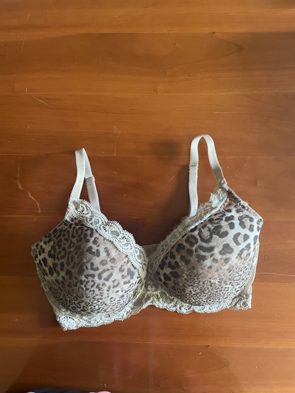 Natori Beige Leopard Lace Underwire Bra